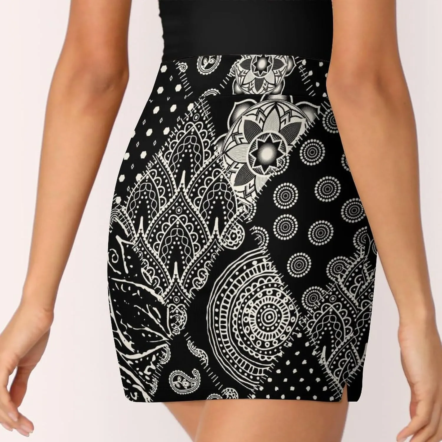 Patchwork Paisley Design Women's Mini Tennis Skirt with Shorts Underneath Athletic Workout Cute Skorts