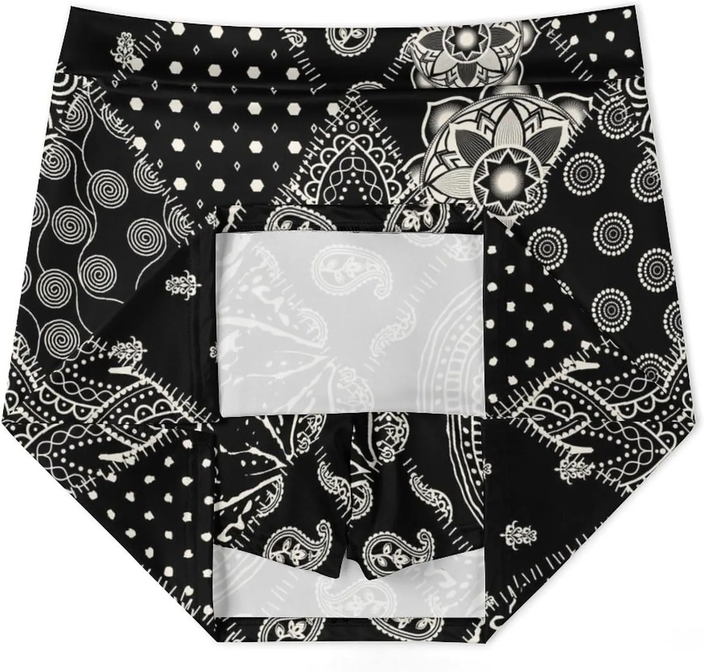 Patchwork Paisley Design Women's Mini Tennis Skirt with Shorts Underneath Athletic Workout Cute Skorts