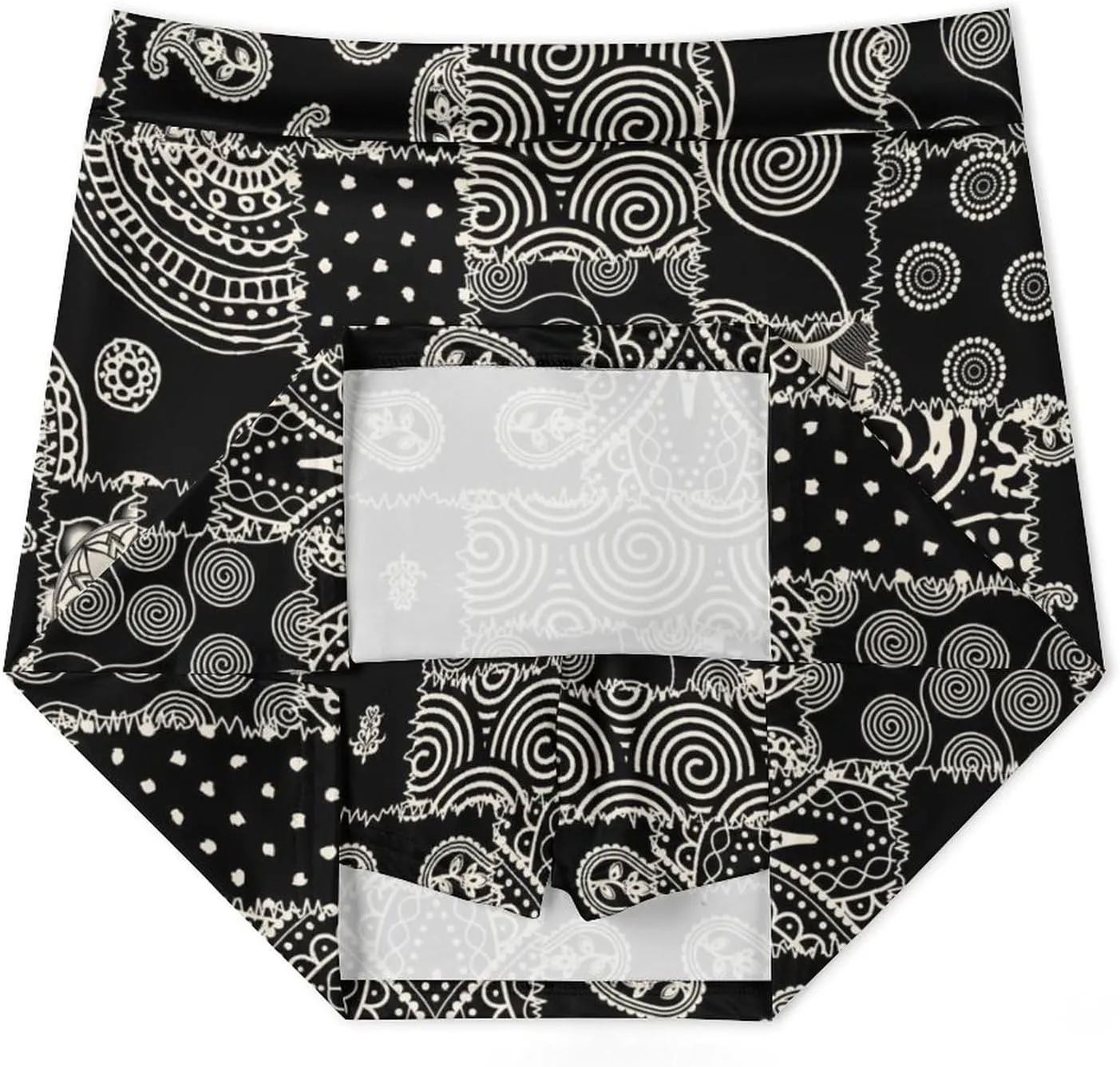 Patchwork Paisley Textile Women's Mini Tennis Skirt with Shorts Underneath Athletic Workout Cute Skorts