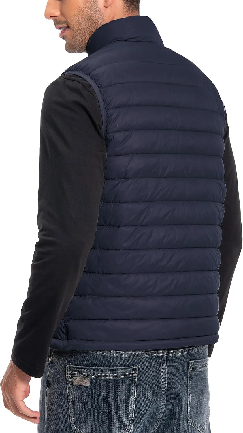 Pioneer Camp Men's Lightweight Puffer Vest Packable Water-Repellent Warm Quilted Sleeveless Outerwear for Work Casual Travel