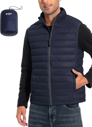 Pioneer Camp Men's Lightweight Puffer Vest Packable Water-Repellent Warm Quilted Sleeveless Outerwear for Work Casual Travel