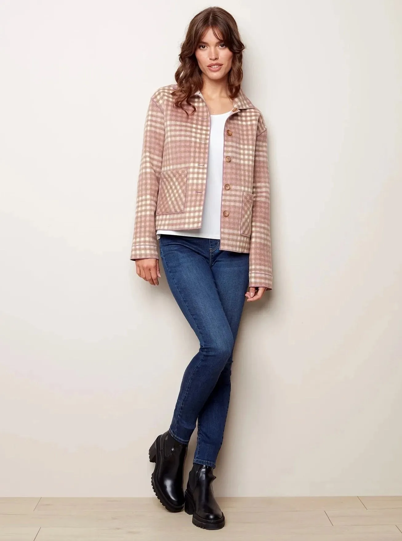 Plaid Reversible Short Jacket [Zephyr-C6185R]