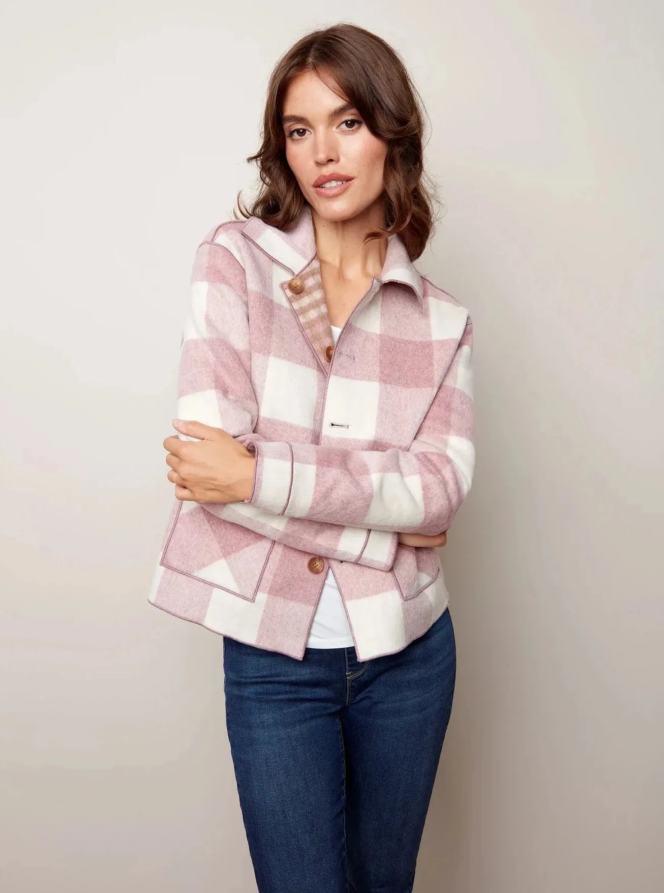 Plaid Reversible Short Jacket [Zephyr-C6185R]