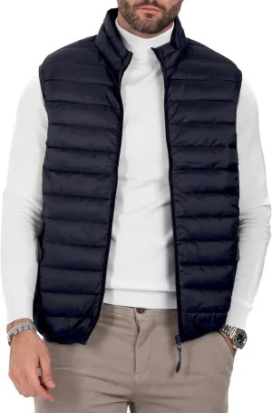 Polu Men's Puffer Vest Lightweight Sleeveless Jacket Full Zipper Outerwear Vest Outdoor Down Vest with Pockets