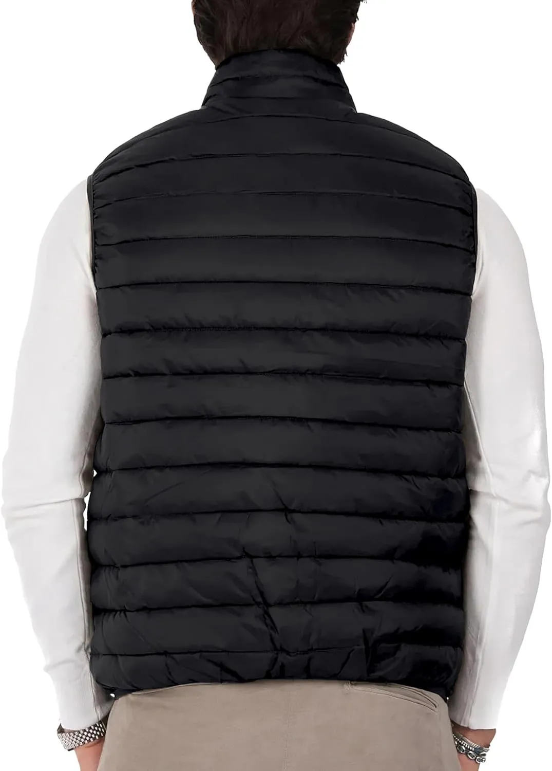 Polu Men's Puffer Vest Lightweight Sleeveless Jacket Full Zipper Outerwear Vest Outdoor Down Vest with Pockets
