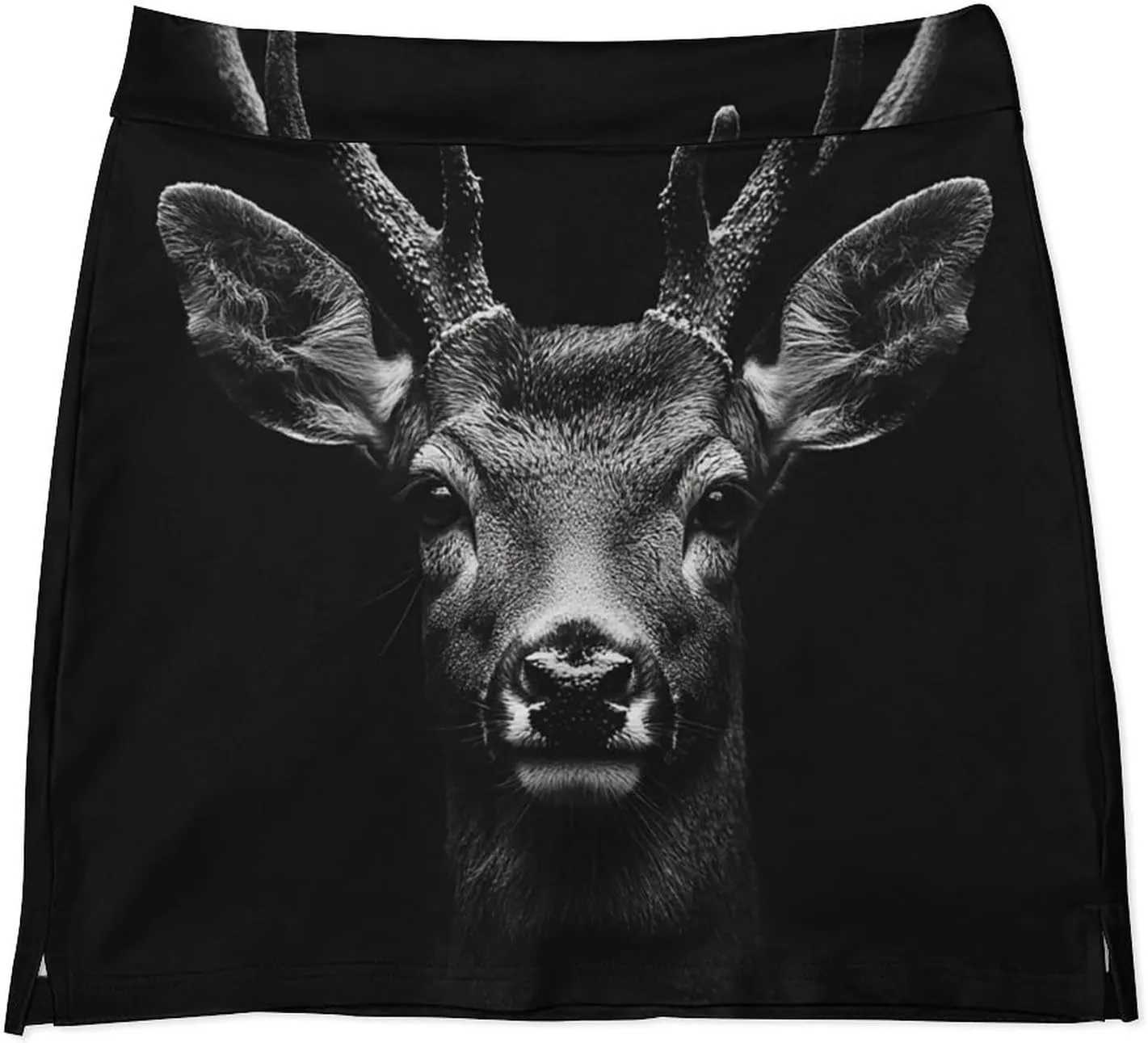 Portrait of A Deer Head Women's Mini Tennis Skirt with Shorts Underneath Athletic Workout Cute Skorts