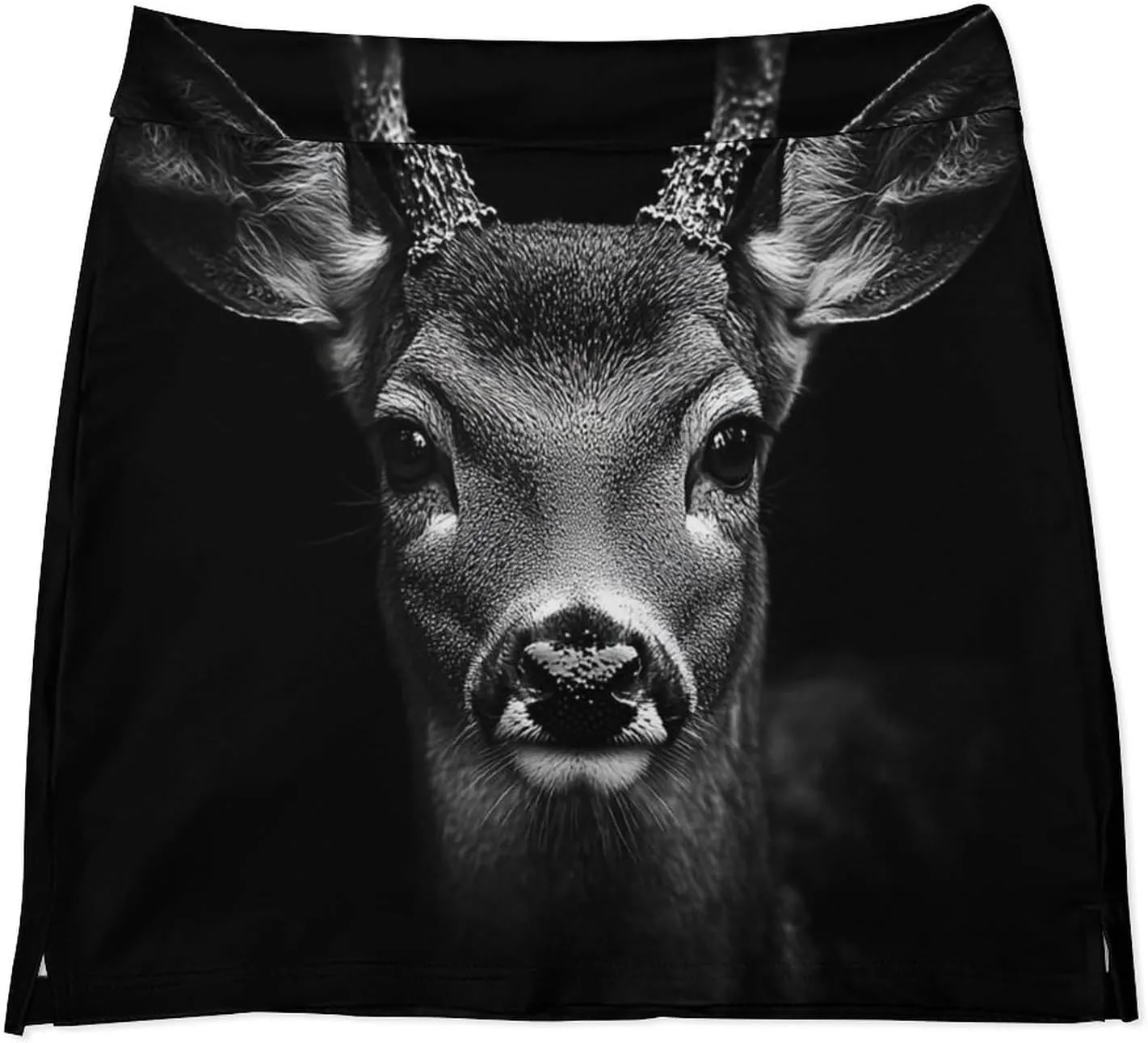 Portrait of A Deer Women's Mini Tennis Skirt with Shorts Underneath Athletic Workout Cute Skorts