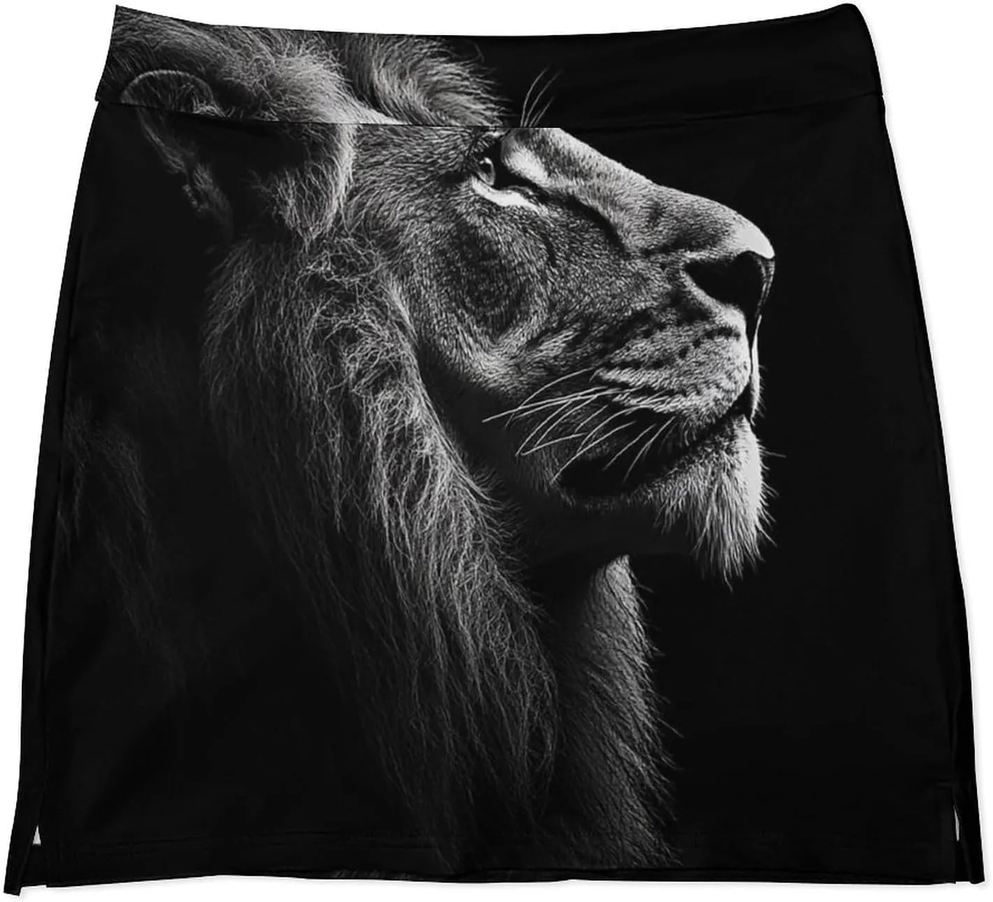 Portrait of A Lions Head Women's Mini Tennis Skirt with Shorts Underneath Athletic Workout Cute Skorts