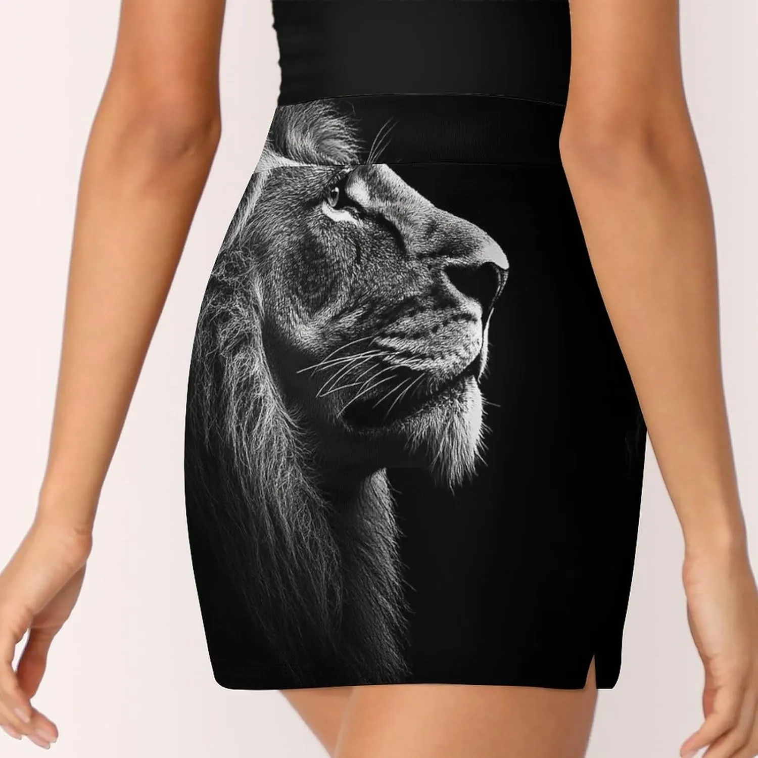 Portrait of A Lions Head Women's Mini Tennis Skirt with Shorts Underneath Athletic Workout Cute Skorts