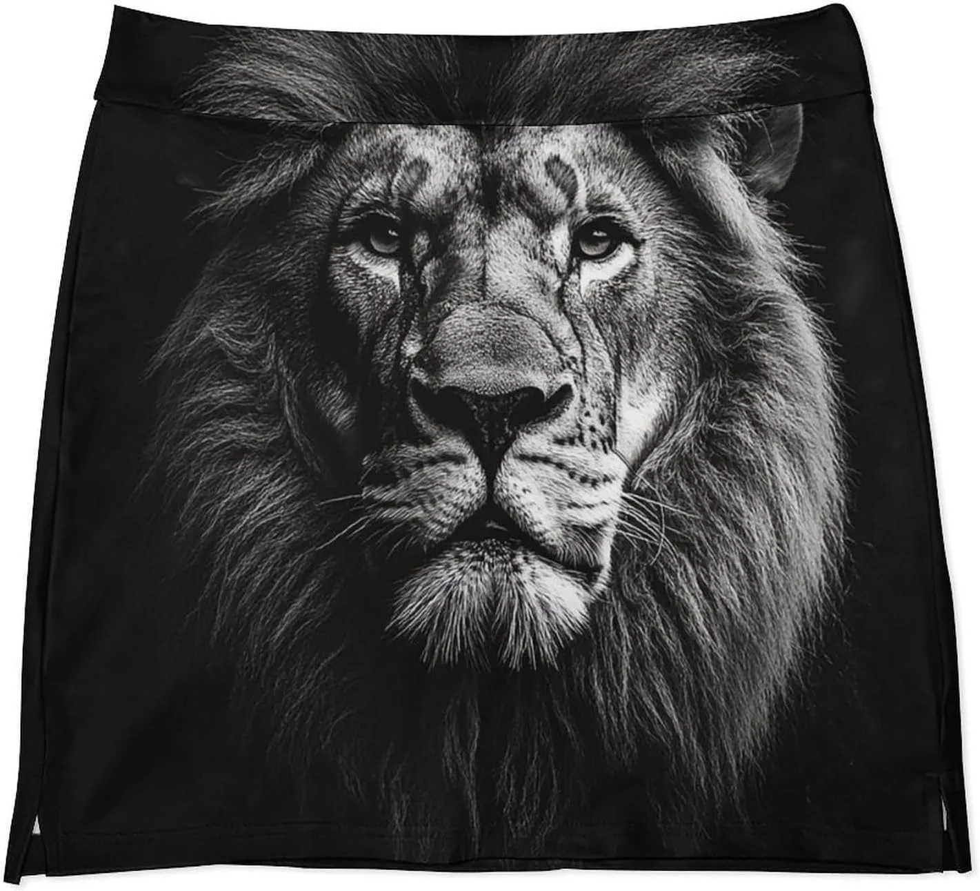 Portrait of Lion Women's Mini Tennis Skirt with Shorts Underneath Athletic Workout Cute Skorts