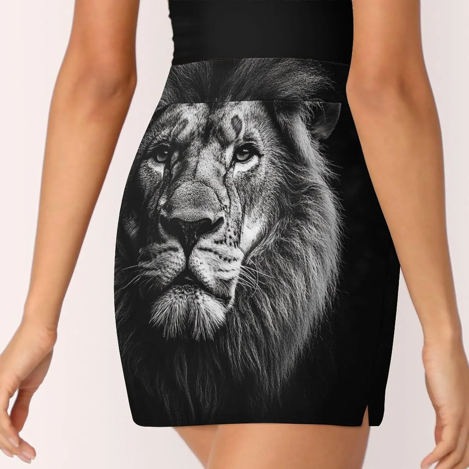 Portrait of Lion Women's Mini Tennis Skirt with Shorts Underneath Athletic Workout Cute Skorts