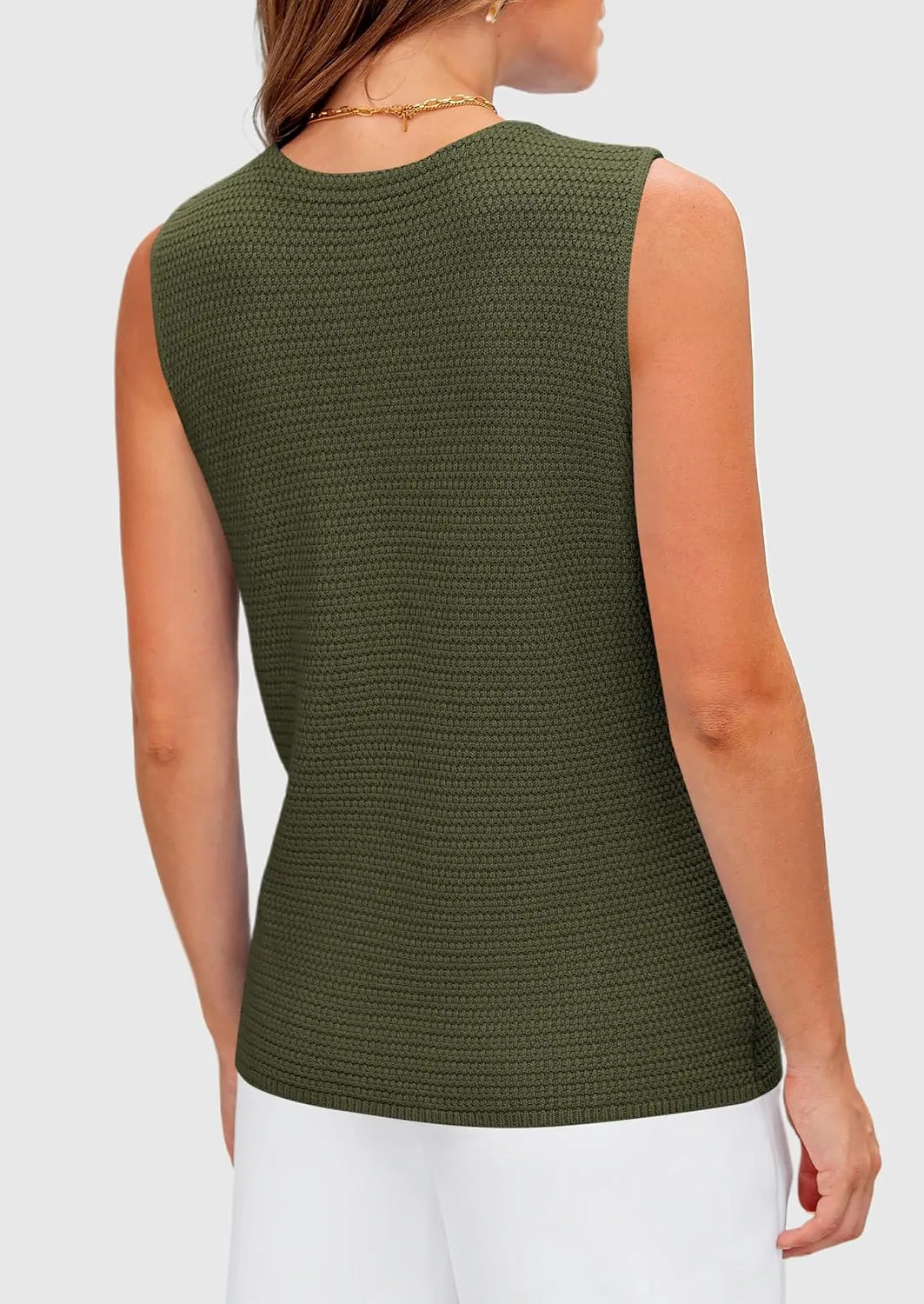PRETTYGARDEN Women's Knit Sweater Vest 2025 Summer Sleeveless Button Down Tank Tops Trendy Business Casual Outfits