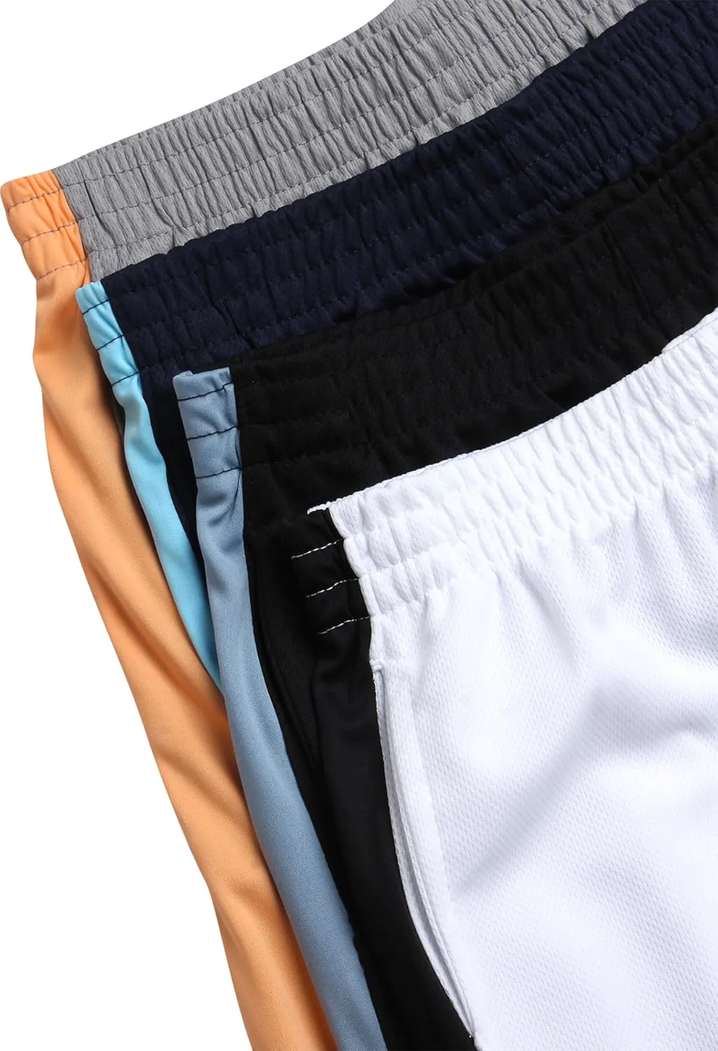 Pro Athlete Boys Basketball Shorts - 4 Pack Mesh Athletic Shorts for Boys - Gym Shorts for Basketball, Running and Daily Play