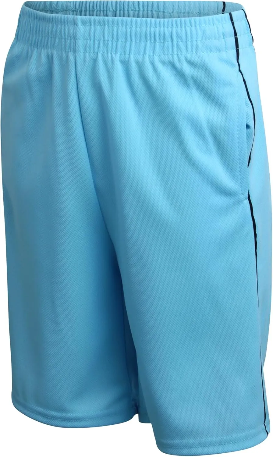 Pro Athlete Boys Basketball Shorts - 4 Pack Mesh Athletic Shorts for Boys - Gym Shorts for Basketball, Running and Daily Play