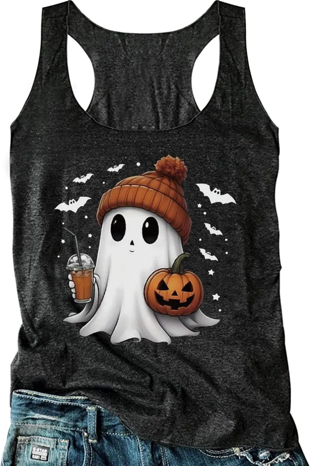 Problem Solved Halloween Tank Tops for Women Bloody Splatter Graphic Shirts Halloween Casual Racerback Tops