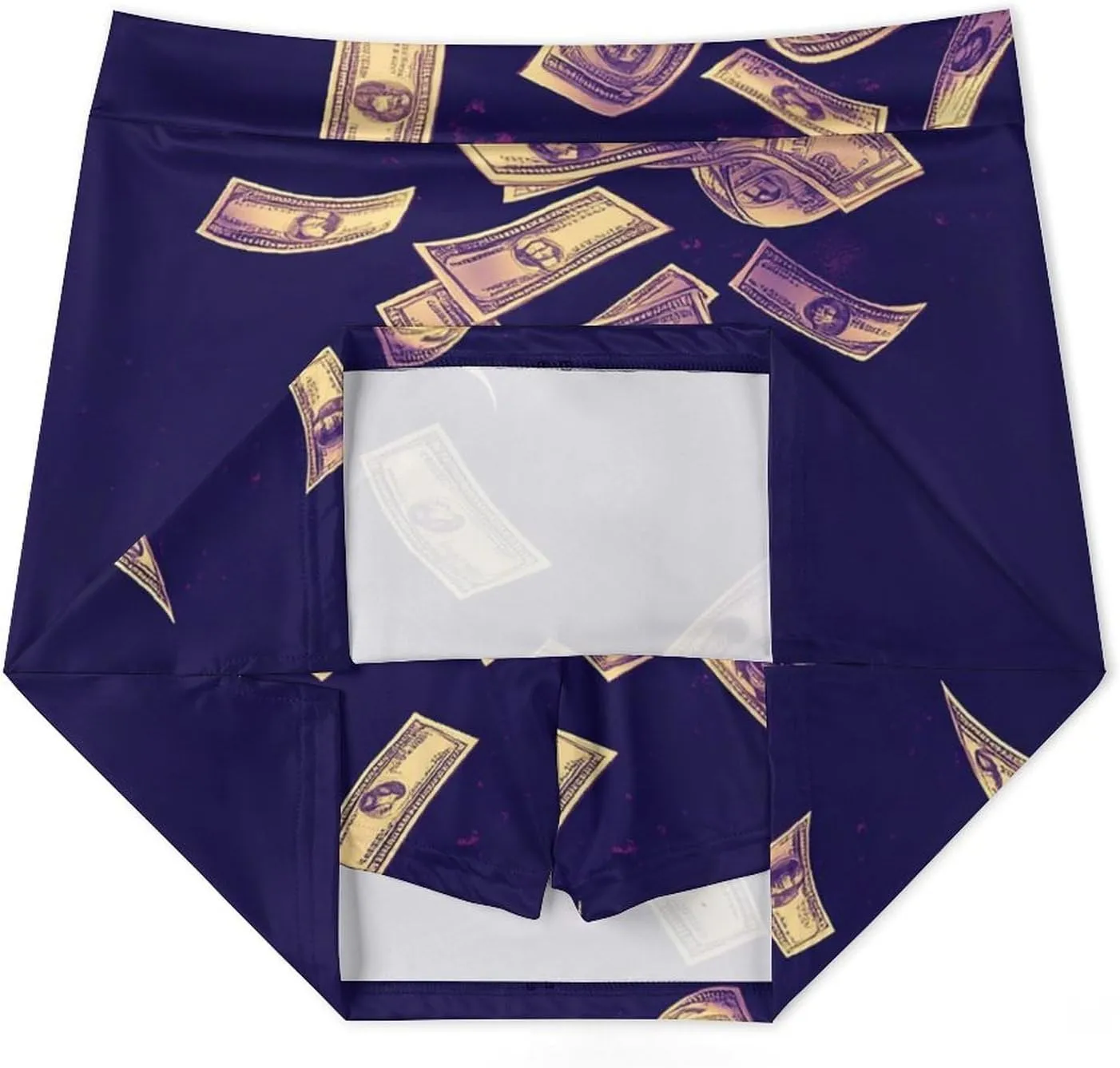 Psychedelic Dollar Flying in The Air Women's Mini Tennis Skirt with Shorts Underneath Athletic Workout Cute Skorts