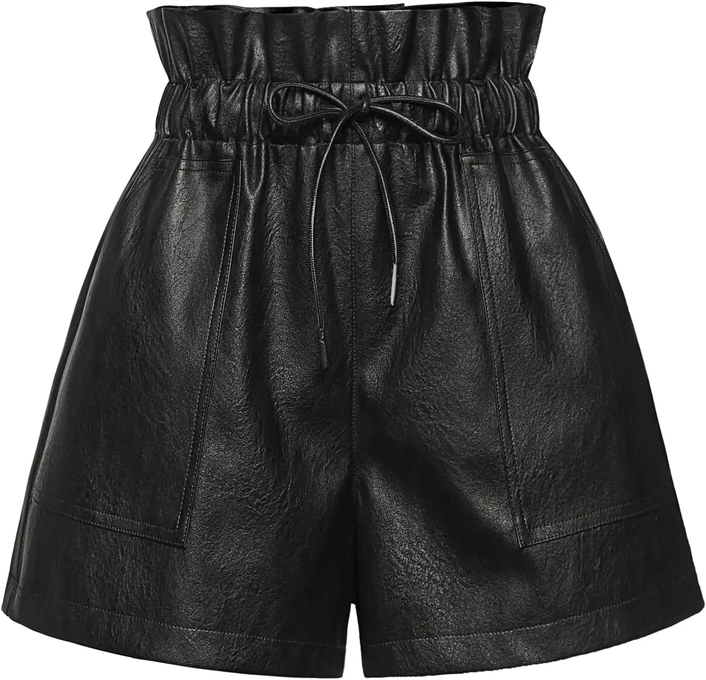 QIANXIZHAN Women's Leather Shorts, Faux High Waisted Wide Leg Sexy Shorts SP