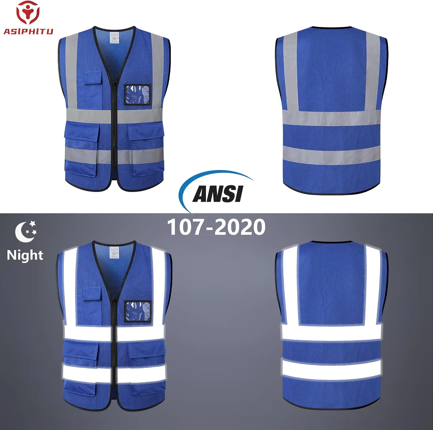 Reflective Safety Vest for Men Women Construction Vest Meet ANSI/ISEA Standard