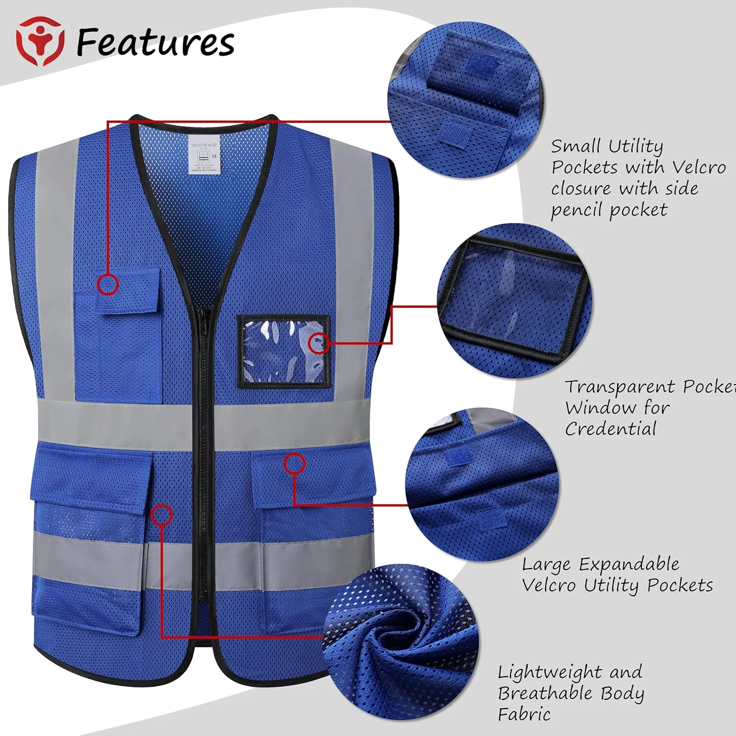 Reflective Safety Vest for Men Women Construction Vest Meet ANSI/ISEA Standard