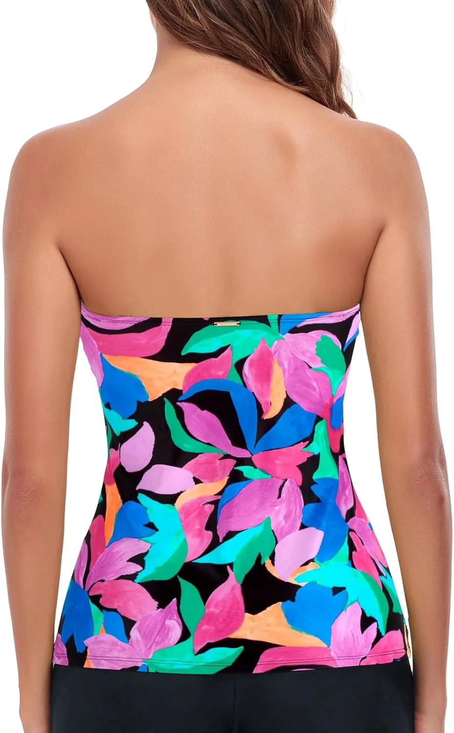 RELLECIGA Women's Ruched Tankini Top