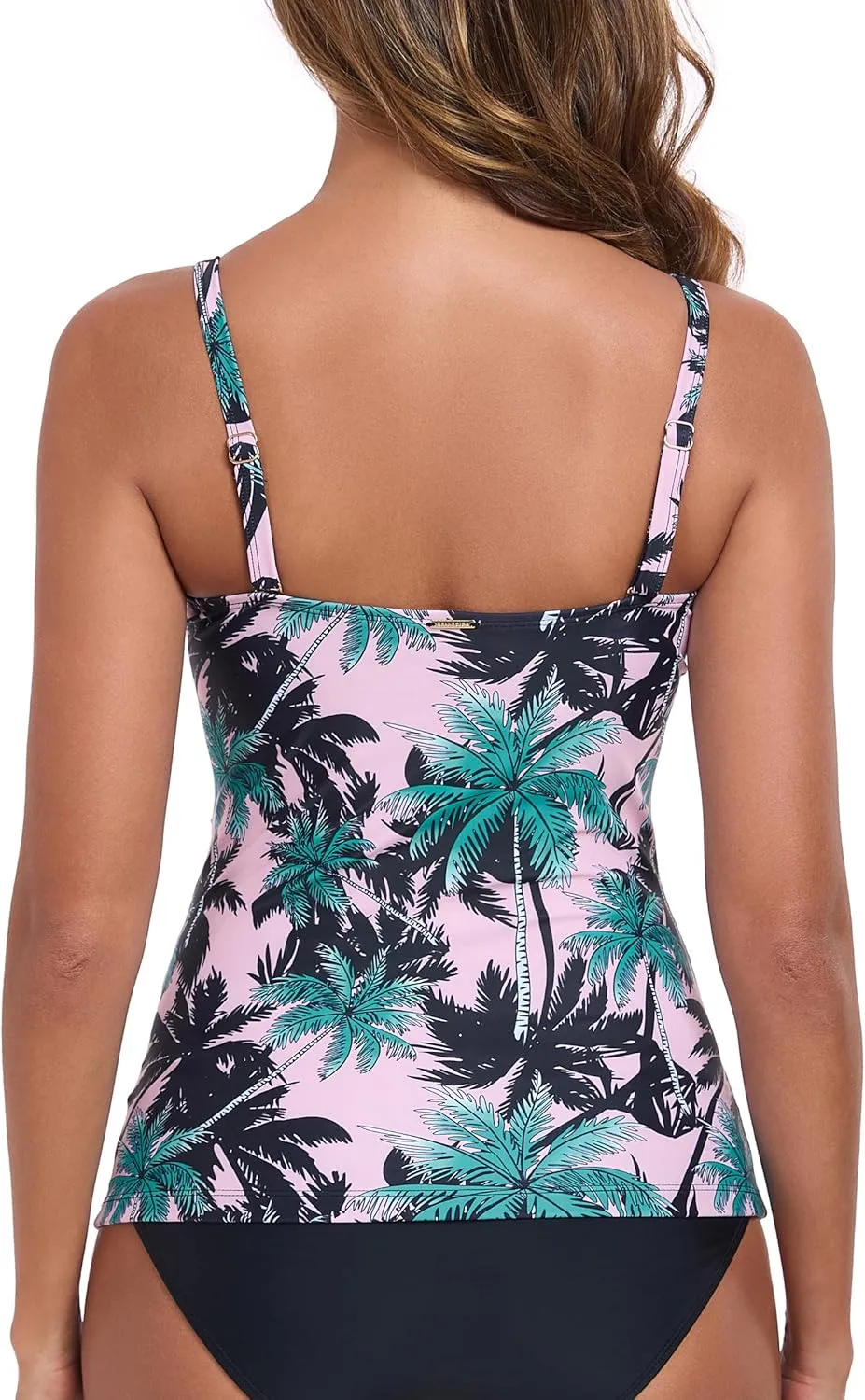 RELLECIGA Women's Ruched Tankini Top