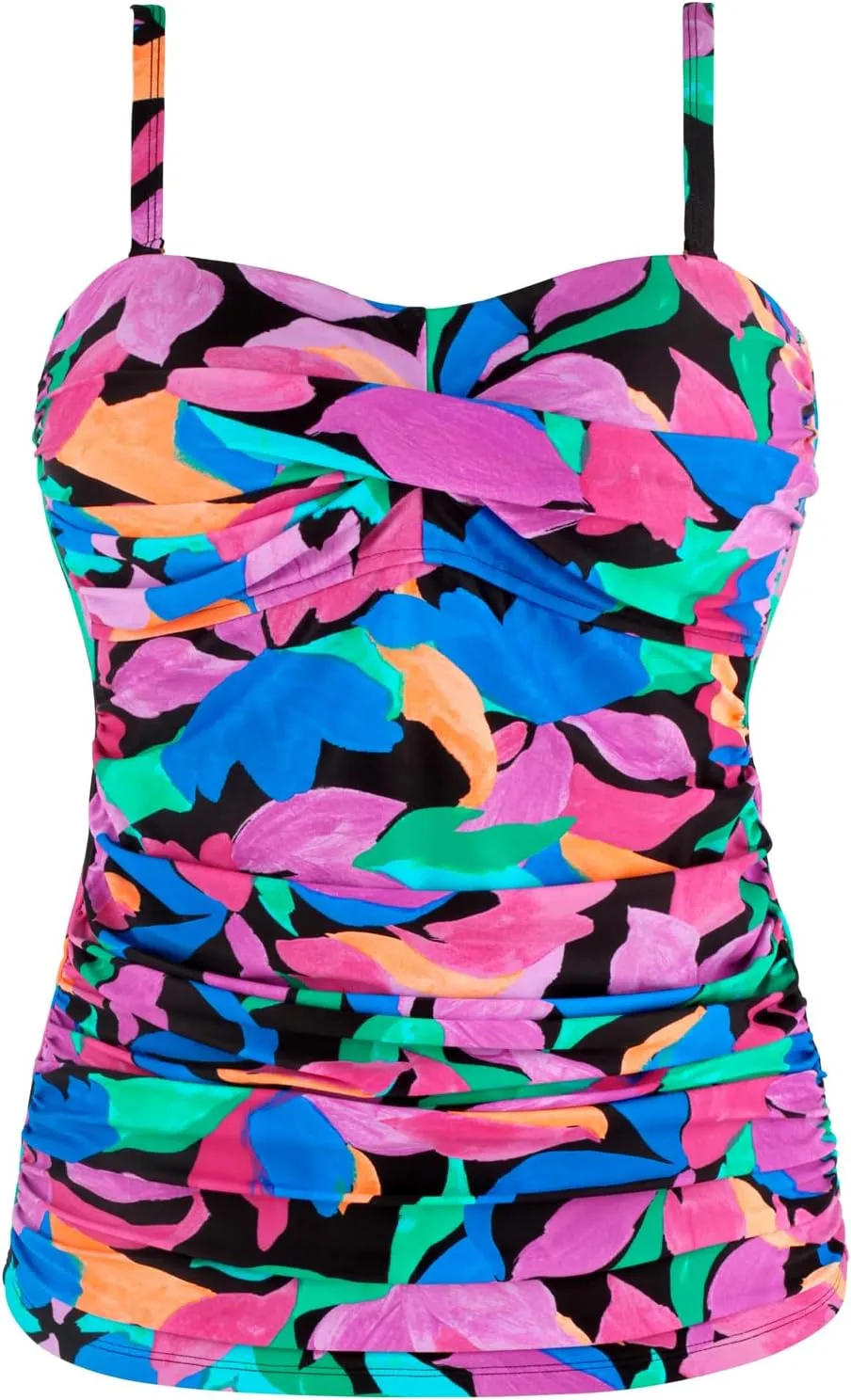 RELLECIGA Women's Ruched Tankini Top