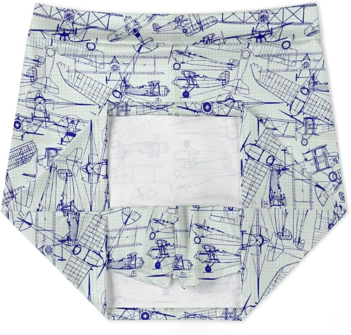 Retro Old Airplanes Drawing Women's Mini Tennis Skirt with Shorts Underneath Athletic Workout Cute Skorts