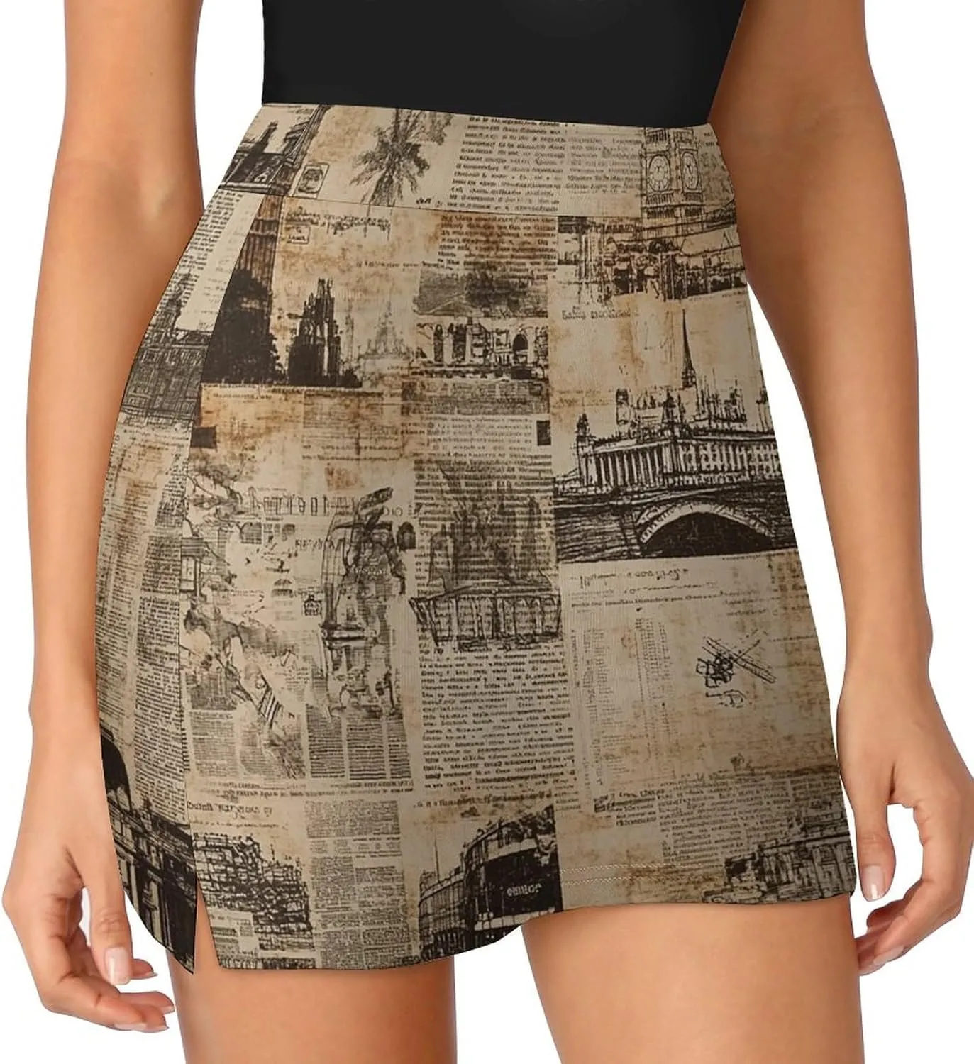 Retro Style of London Women's Mini Tennis Skirt with Shorts Underneath Athletic Workout Cute Skorts