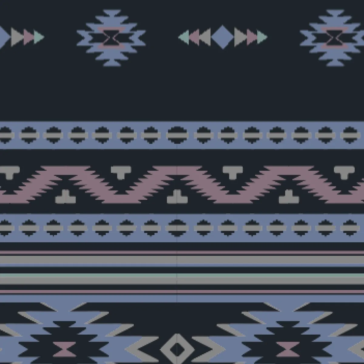 Roamer Recycled Polar Fleece Headband - Deep Navy Vintage Geo