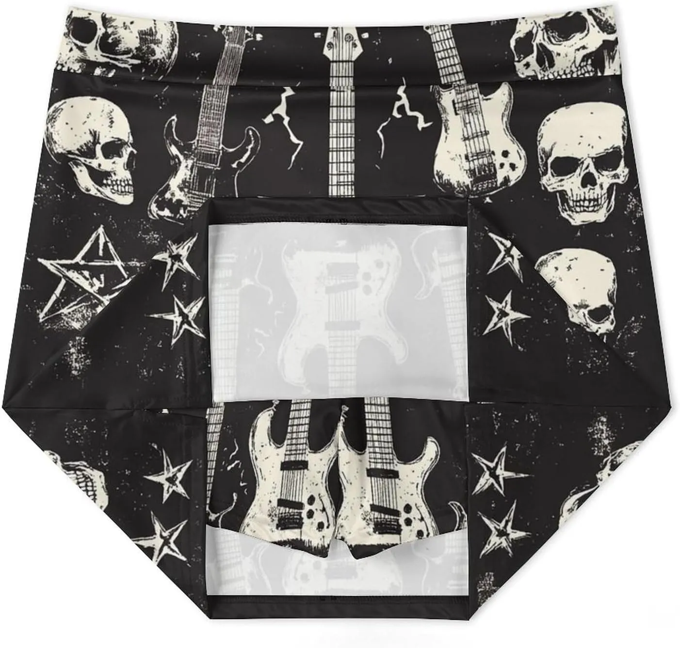 Rock Music Themed Women's Mini Tennis Skirt with Shorts Underneath Athletic Workout Cute Skorts