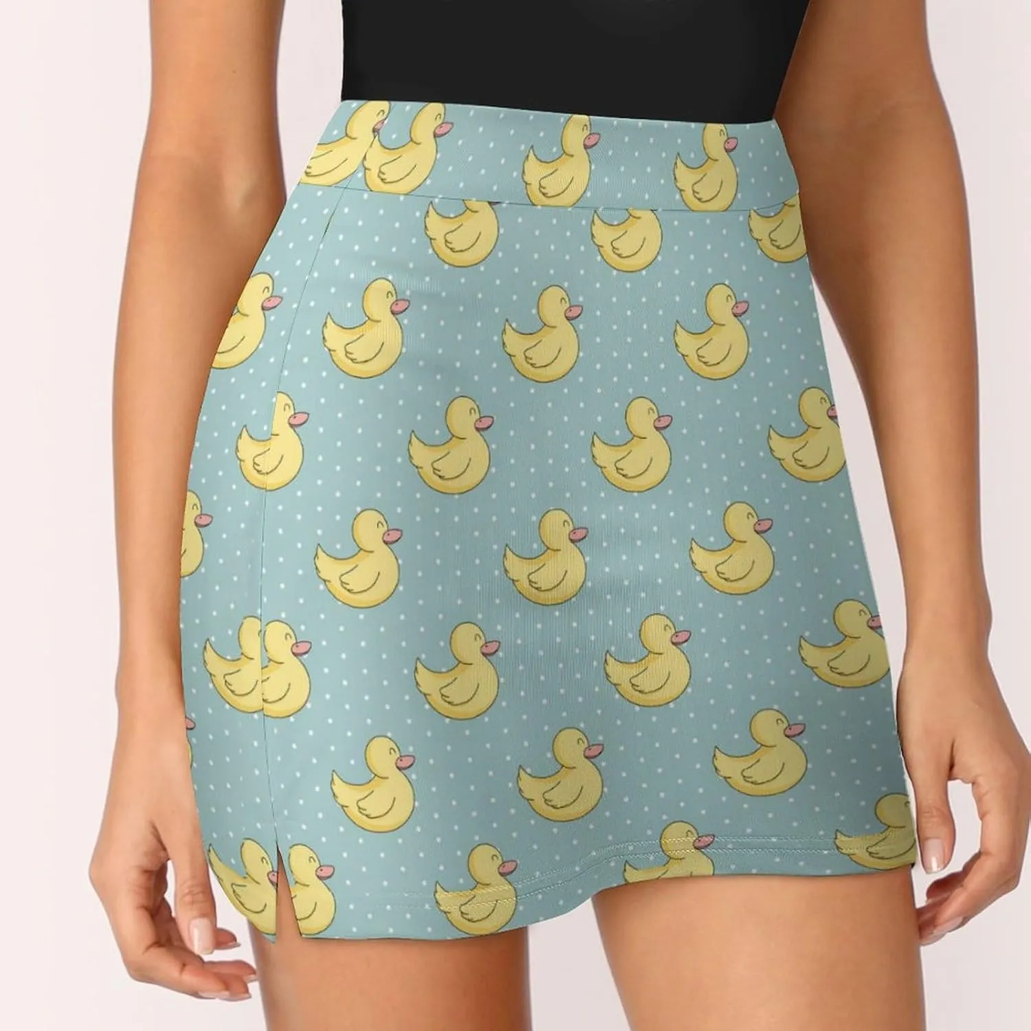 Rubber Duckling Women's Mini Tennis Skirt with Shorts Underneath Athletic Workout Cute Skorts
