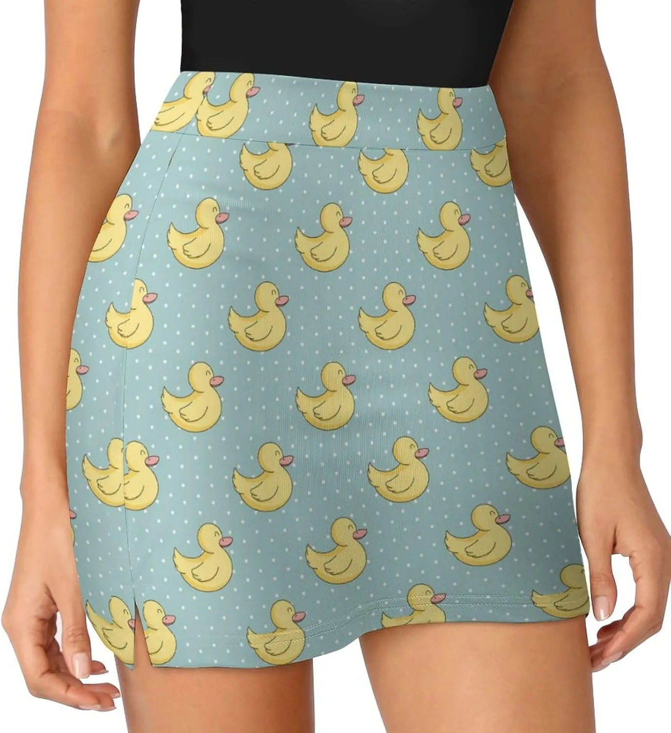 Rubber Duckling Women's Mini Tennis Skirt with Shorts Underneath Athletic Workout Cute Skorts