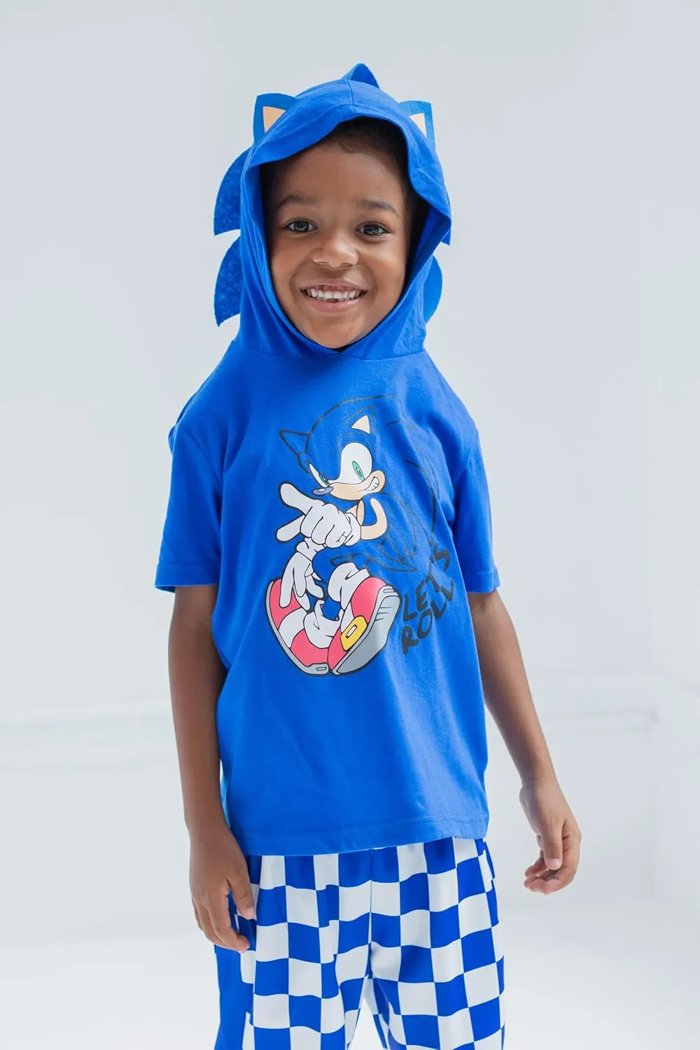 SEGA Sonic the Hedgehog Cosplay T-Shirt and Mesh Shorts Outfit Set Little Kid to Big Kid