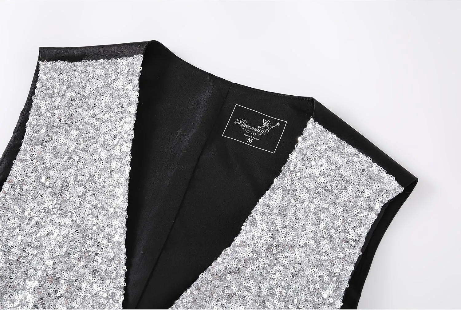 Sequin Vest Party Formal V-neck Shiny Waistcoat Bowtie Set for Wedding Events Mardi Gras St Patricks day Carnival