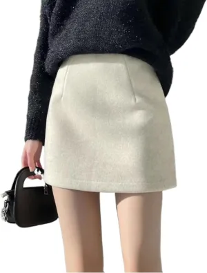 Short Skirt for Women Korean Style High Waisted Slim Fit Suitable for Fall and Winter