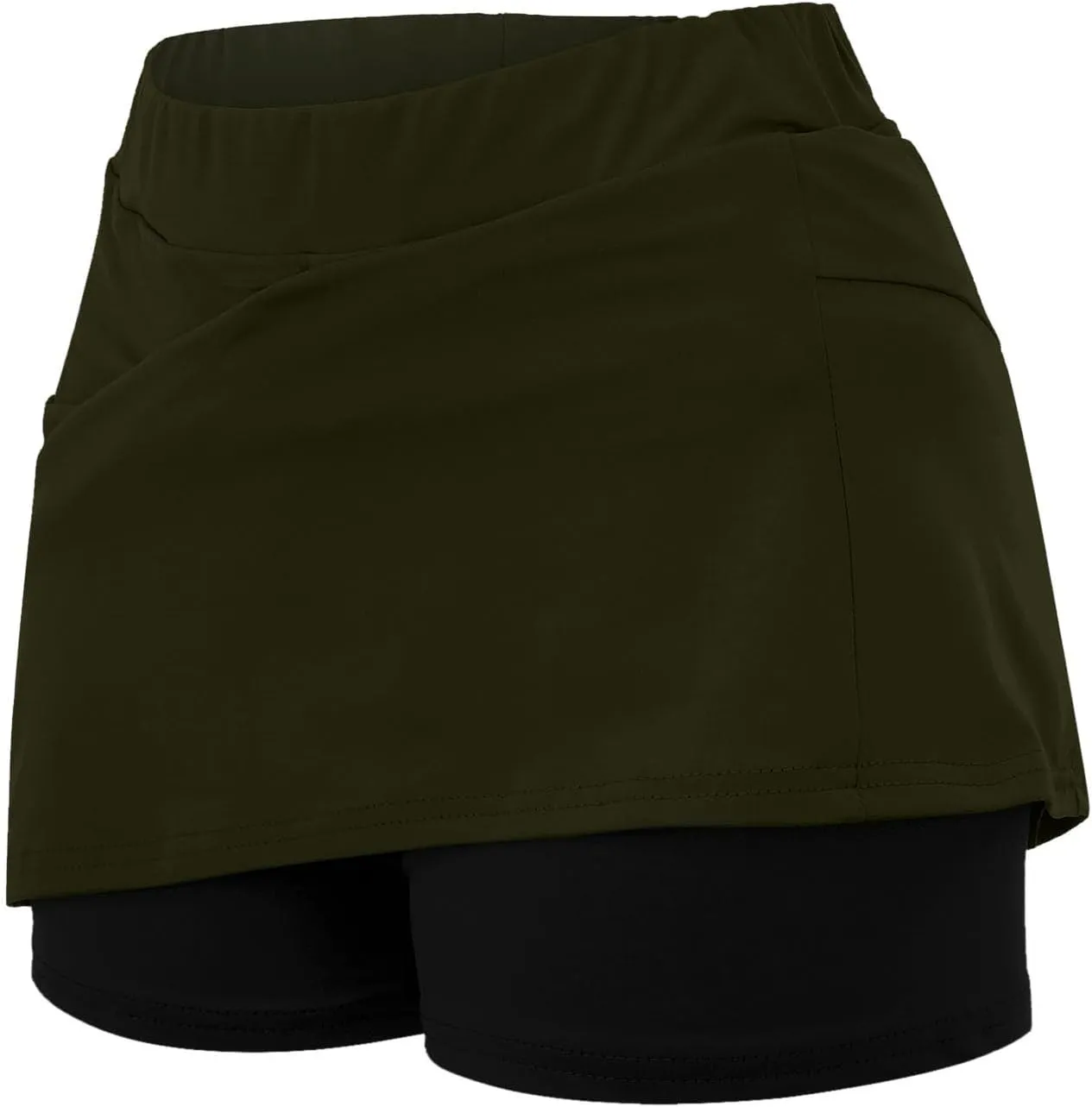 Skorts for Women Dressy Casual Plus Size High Waist Skirt Shorts Underneath Tummy Control Tennis Skorts with Pockets