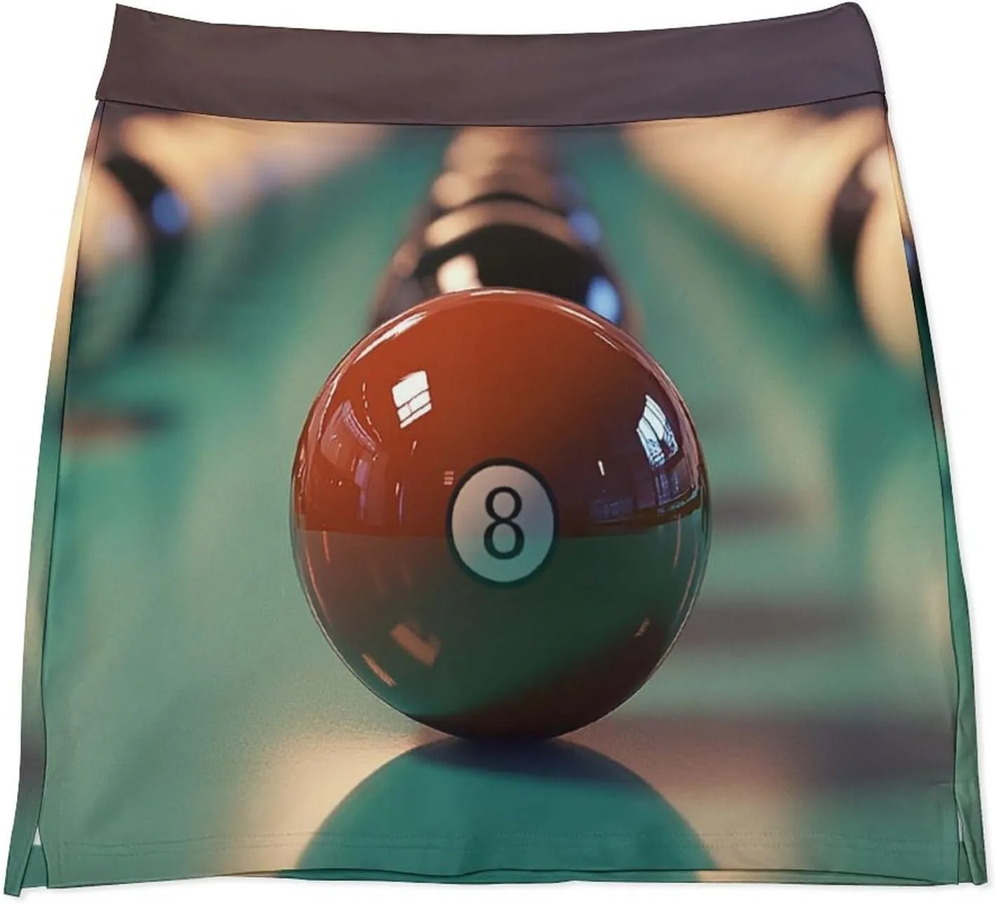 Snooker 8 Ball Symbol Women's Mini Tennis Skirt with Shorts Underneath Athletic Workout Cute Skorts