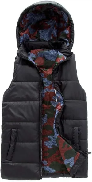 SNOW DREAMS Boys Puffer Vest Hooded Quilted Outwear Sleeveless Jacket Lined Zipper Waistcoat