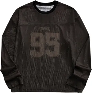 SOLY HUX Men's Long Sleeve Jersey Shirts Number Graphic Print Baggy Tee Shirt Tops Streetwear
