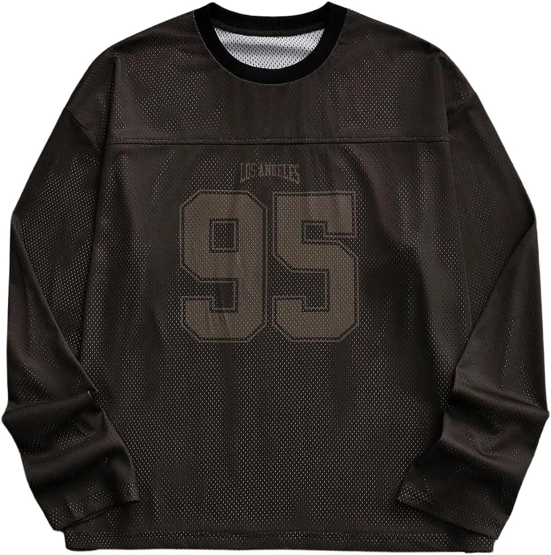 SOLY HUX Men's Long Sleeve Jersey Shirts Number Graphic Print Baggy Tee Shirt Tops Streetwear