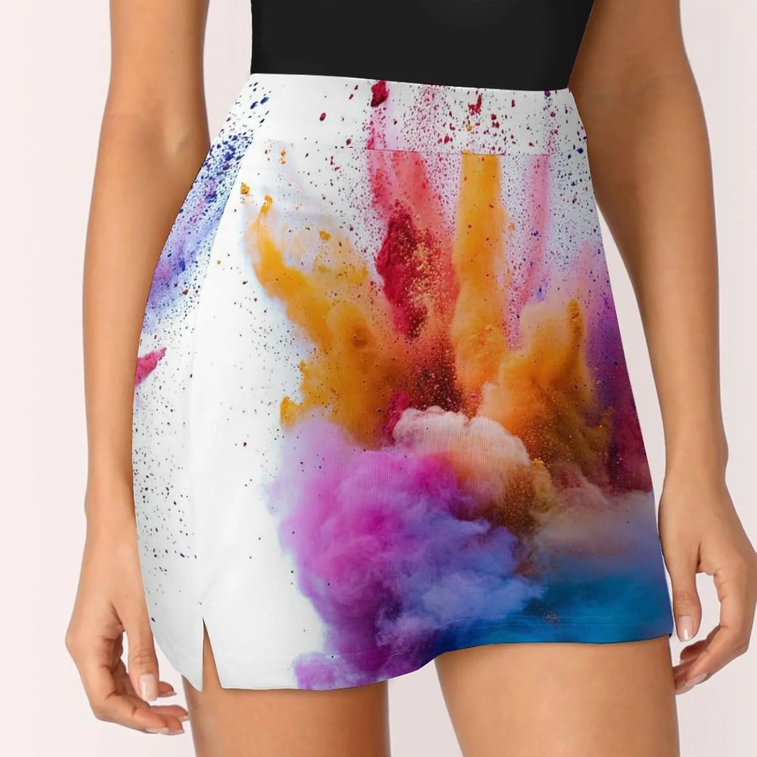 Splash of Color Women's Mini Tennis Skirt with Shorts Underneath Athletic Workout Cute Skorts