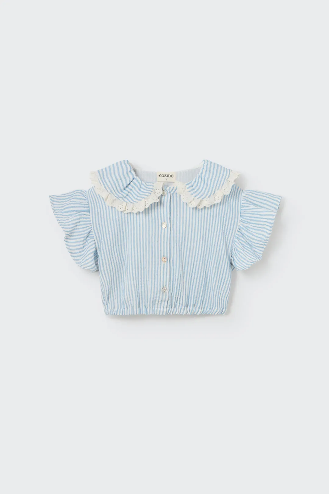 STRIPED GAUZE CROP TOP - JANA