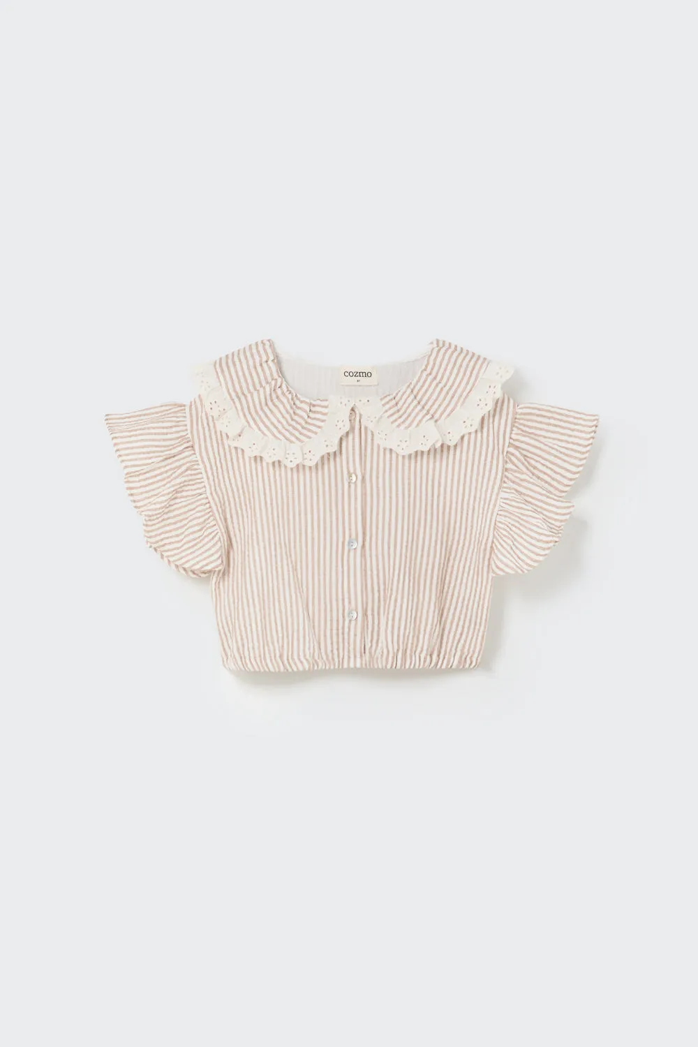 STRIPED GAUZE CROP TOP - JANA