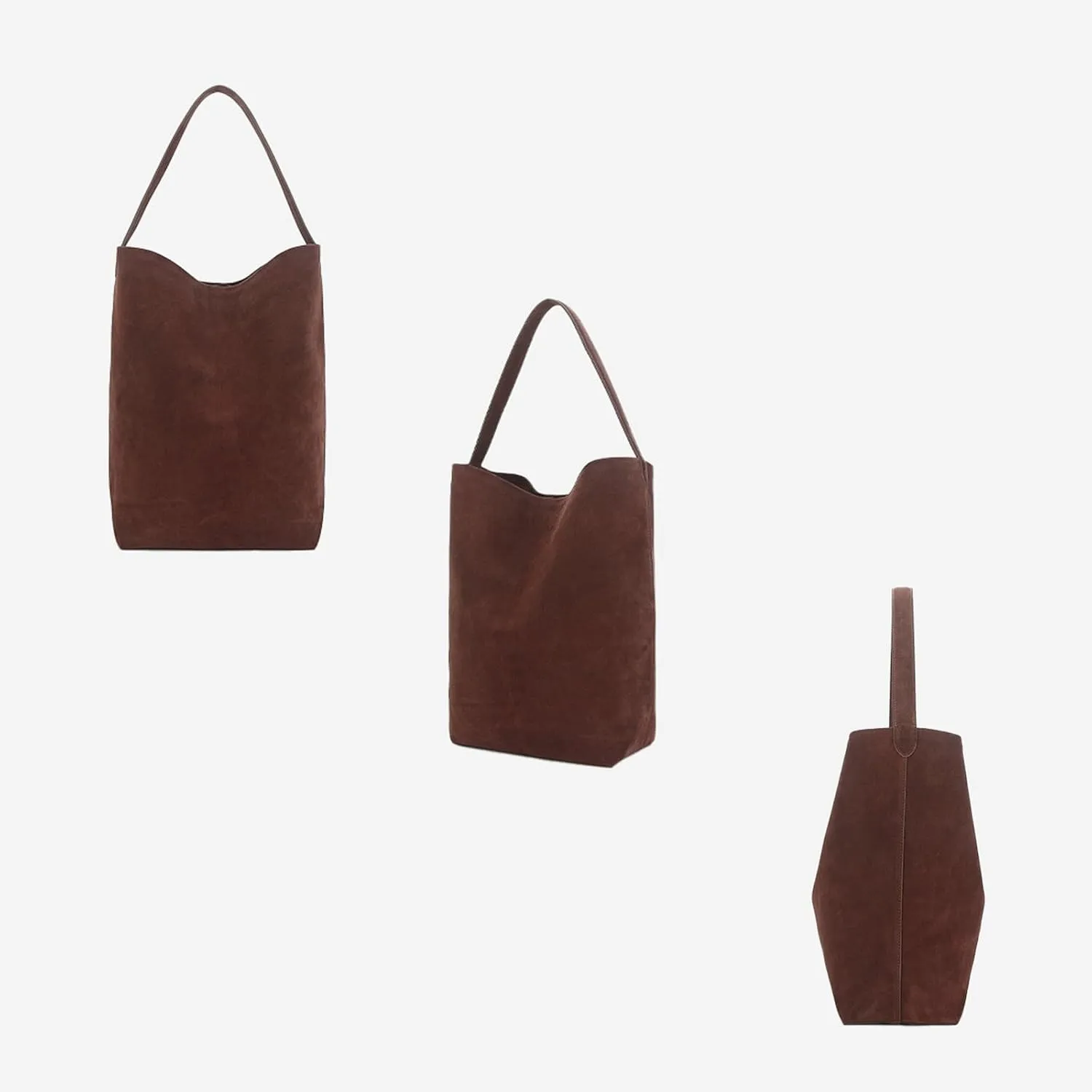 Suede Leather Bucket Bag,Top Handle Handbags