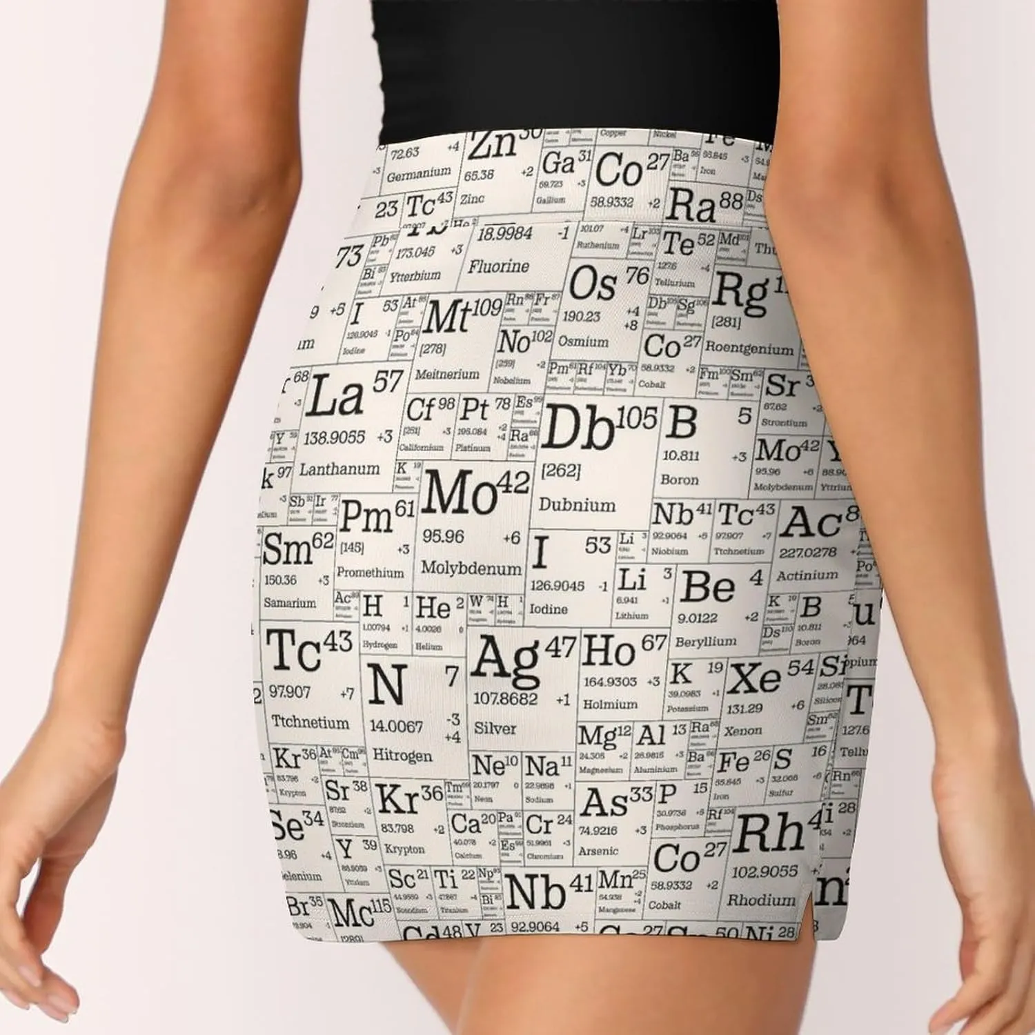 Table of Chemical Elements Women's Mini Tennis Skirt with Shorts Underneath Athletic Workout Cute Skorts