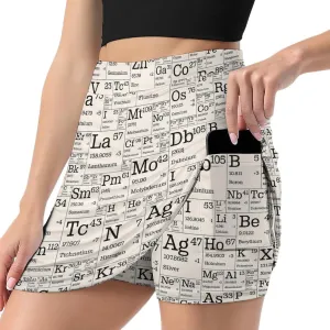 Table of Chemical Elements Women's Mini Tennis Skirt with Shorts Underneath Athletic Workout Cute Skorts