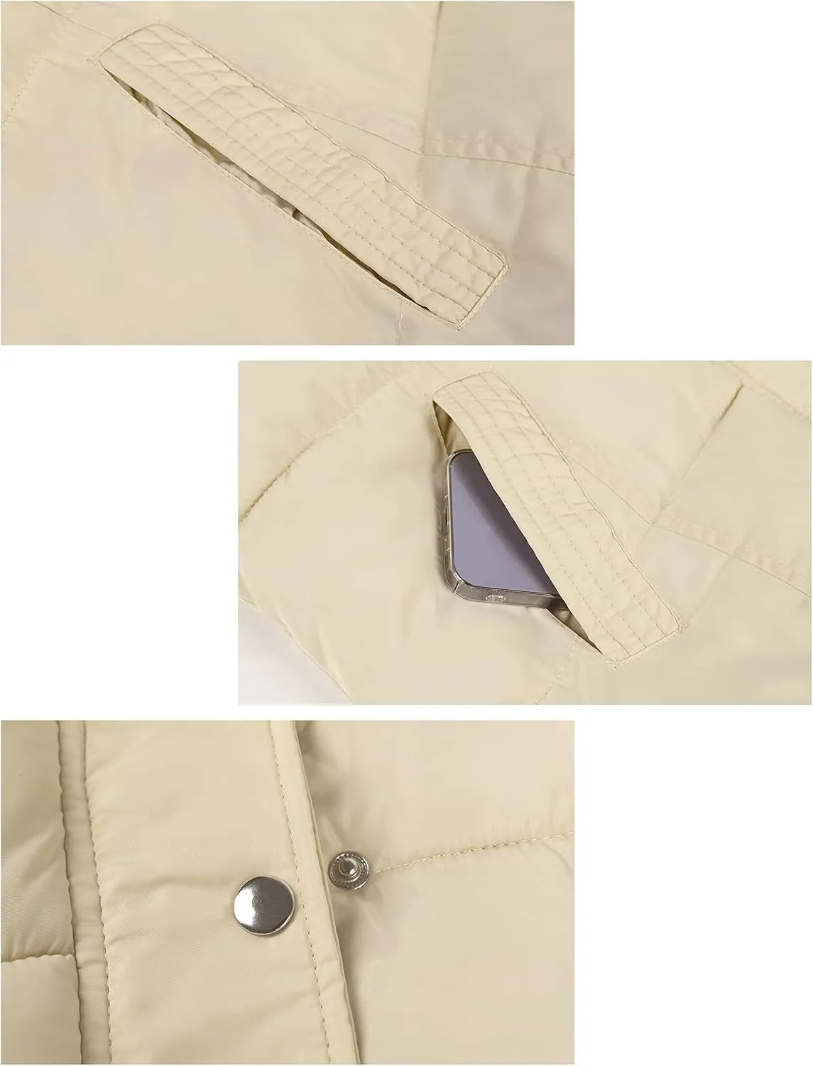 Tanming Women's Long Puffer Vest Casual Sleeveless Puffy Jacket with Removable Hood