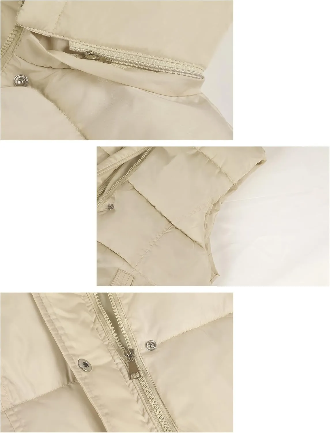 Tanming Women's Long Puffer Vest Casual Sleeveless Puffy Jacket with Removable Hood