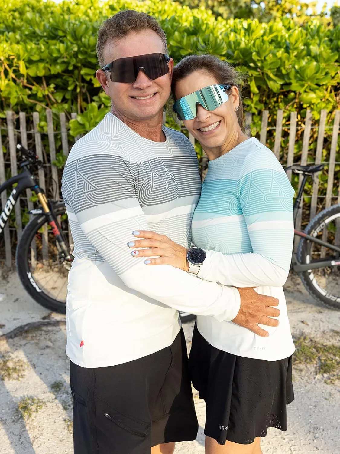 Terry Cycling Jersey Mens Soleil Long Sleeve Bike Top, UPF 50  Sun Top, Moisture Wicking, Quick Dry Hiking Biking Shirt