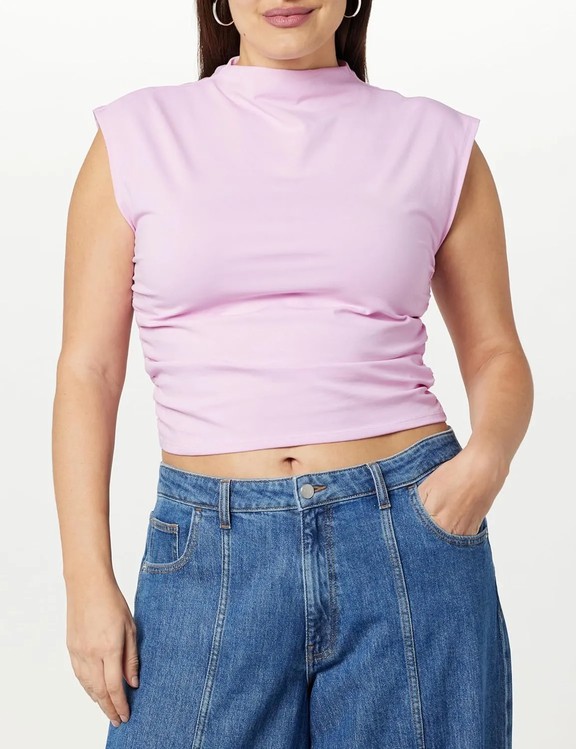 The Drop Women's Raylen Sleeveless Ruched Top